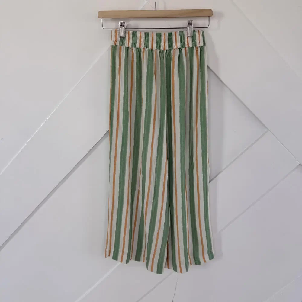 Anthropologie Noni Wide Leg Striped Linen Pants - Picture 3 of 5